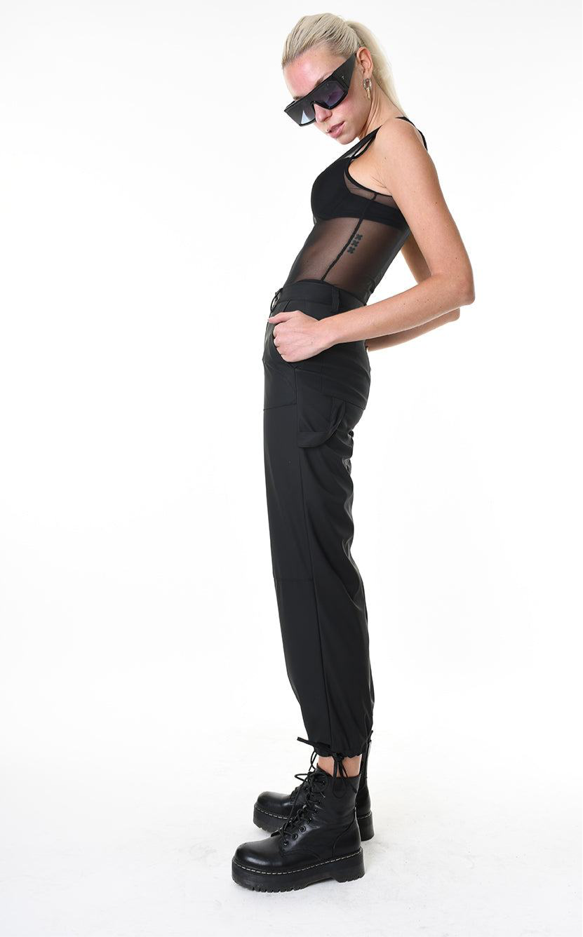 A34Z LW68825 TROUSER Rubberized Technical Fabric Stretch Black