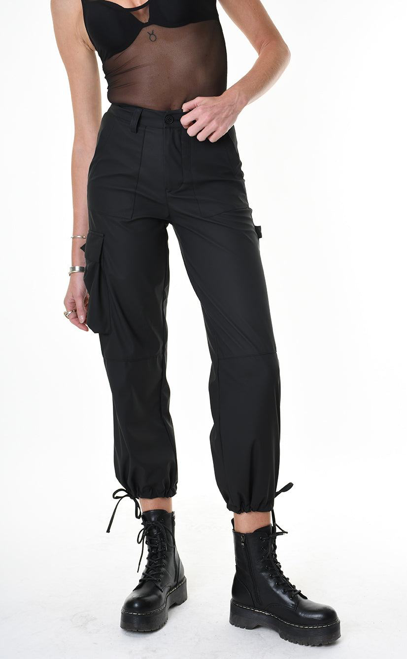A34Z LW68825 TROUSER Rubberized Technical Fabric Stretch Black