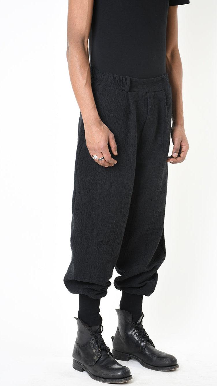 A33B LM18025 PANTALONE Cargo Over Cotone Operato 530gr. Nero