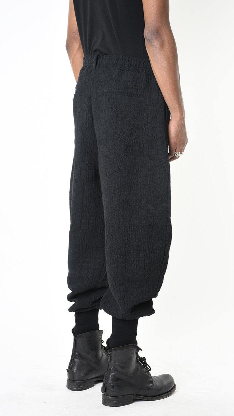 A33B LM18025 PANTALONE Cargo Over Cotone Operato 530gr. Nero