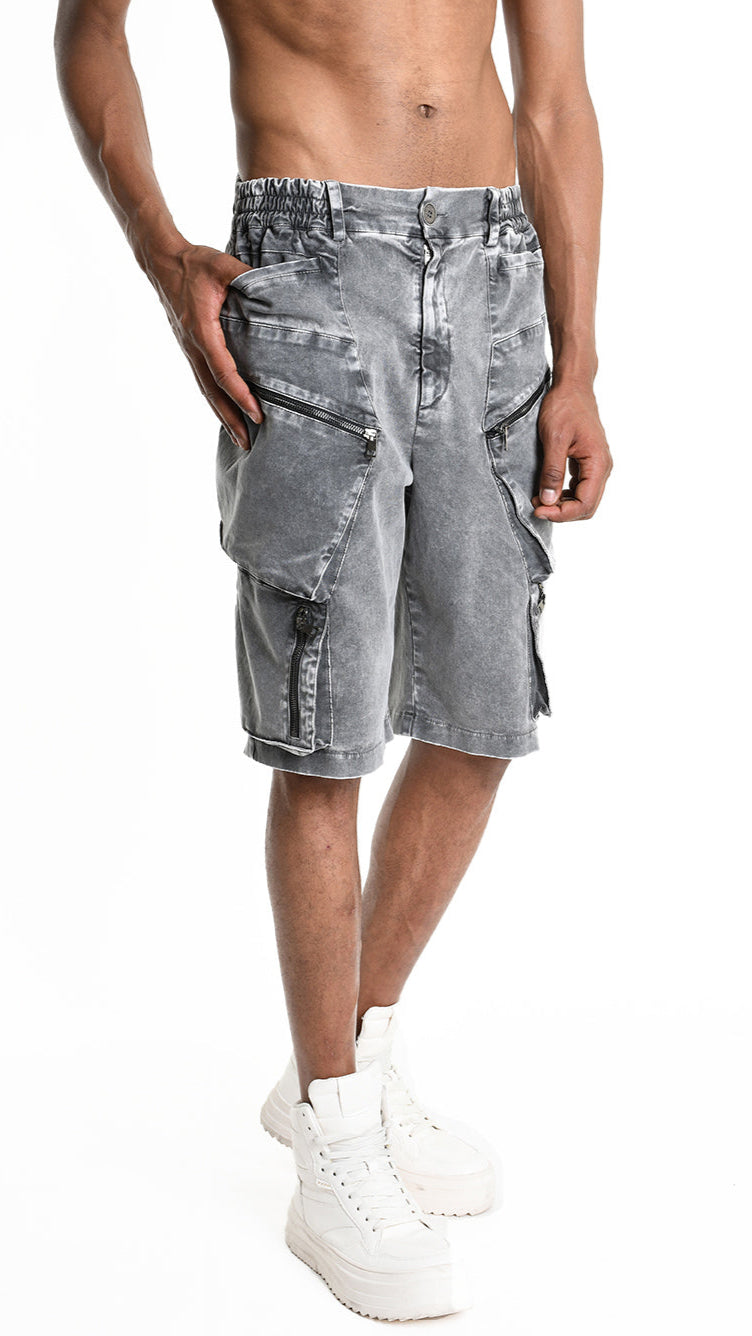 A33B M103525 SHORT Regular Cotton Stretch Marmorized Grey