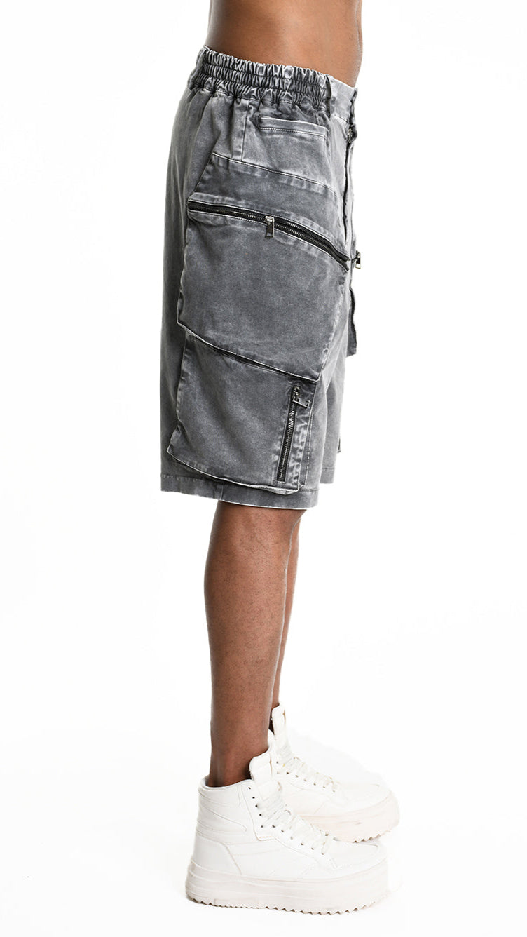 A33B M103525 SHORT Regular Cotton Stretch Marmorized Grey