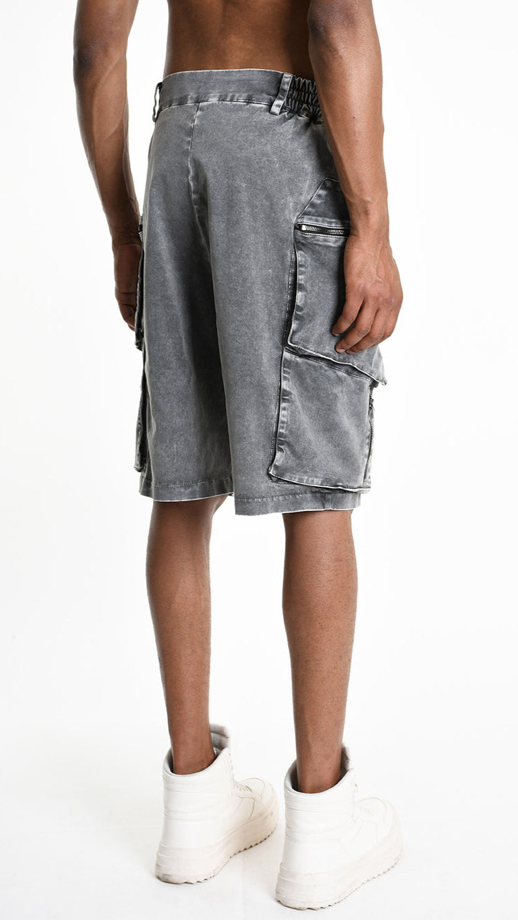 A33B M103525 SHORT Regular Cotton Stretch Marmorized Grey