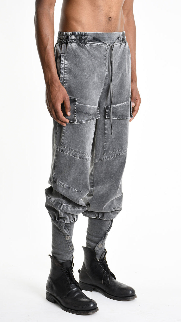 A33B M104125 TROUSER Cargo Cotton Stretch Marmorized Grey