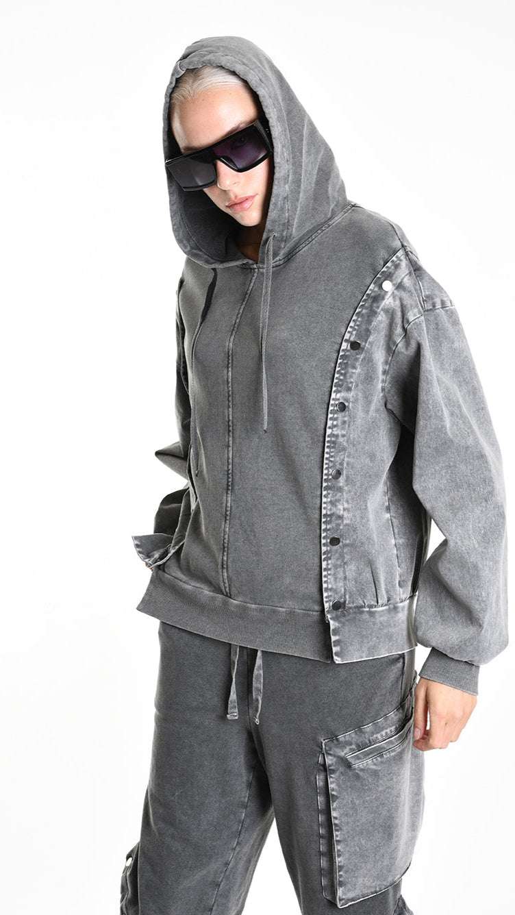 A33B M104525 FLEECE Comfort Cotton Stretch Marmorized UNISEX U Grey