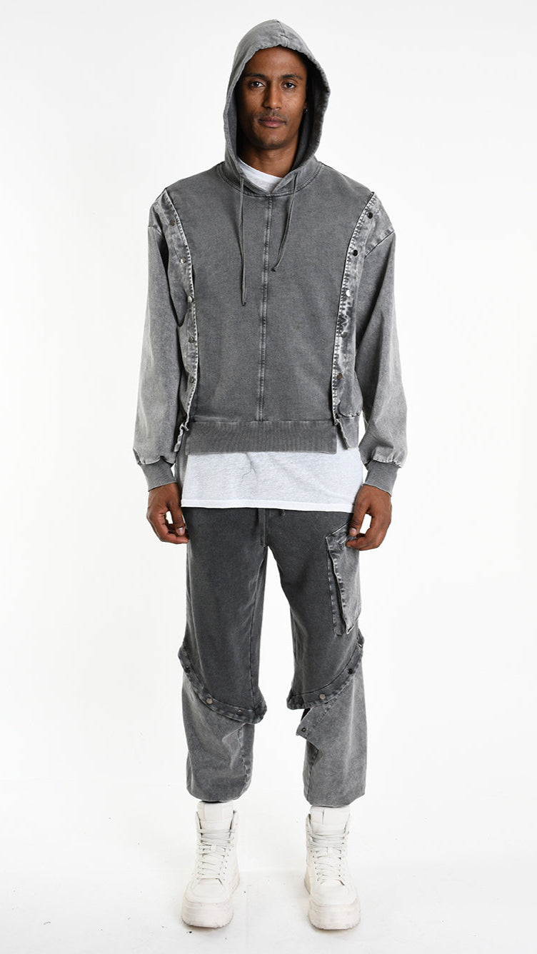 A33B M104525 FLEECE Comfort Cotton Stretch Marmorized UNISEX U Grey