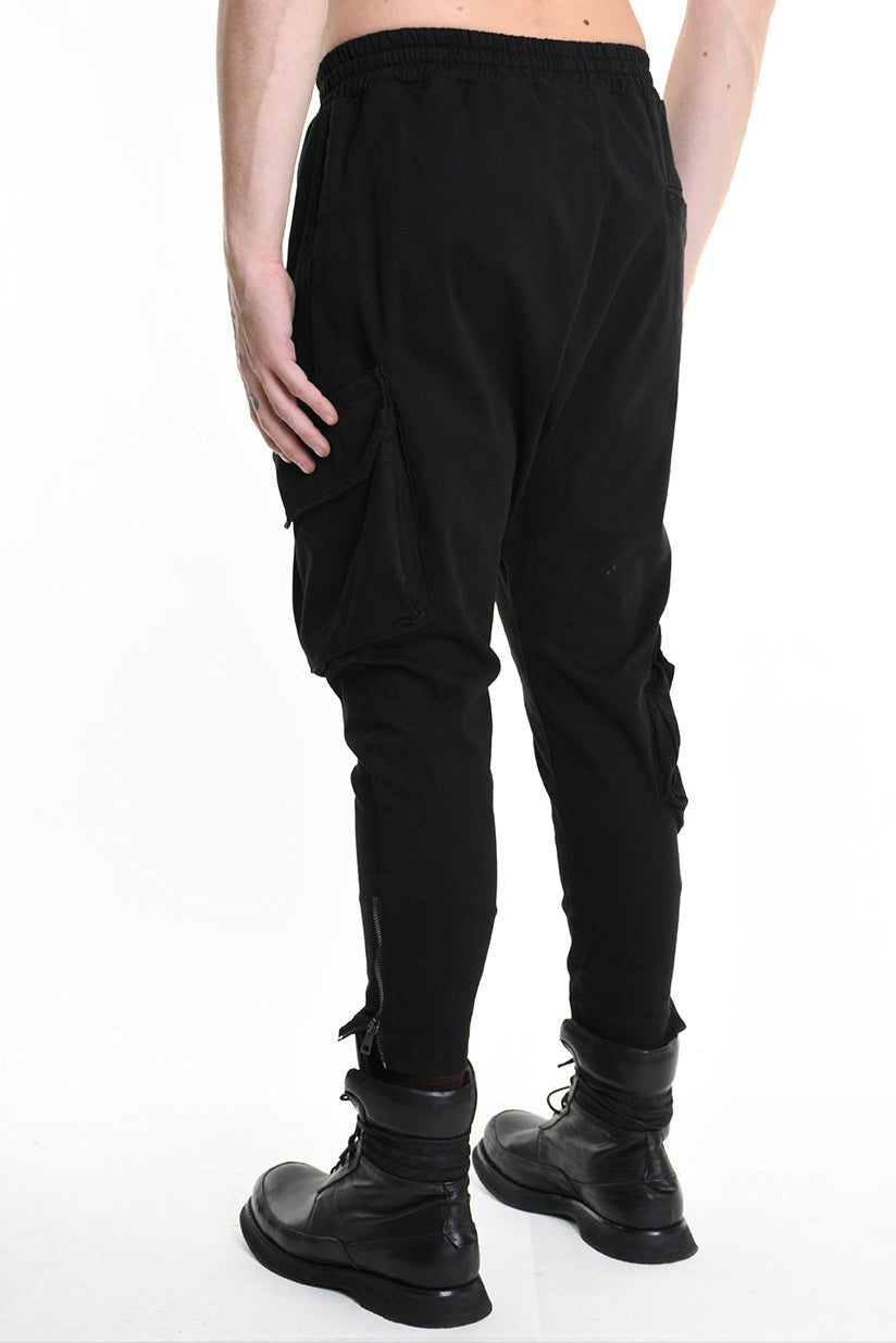 3B M1101 TROUSER Regular Gabardine Cotton Stretch Black MAN LA HAINE INSIDE US