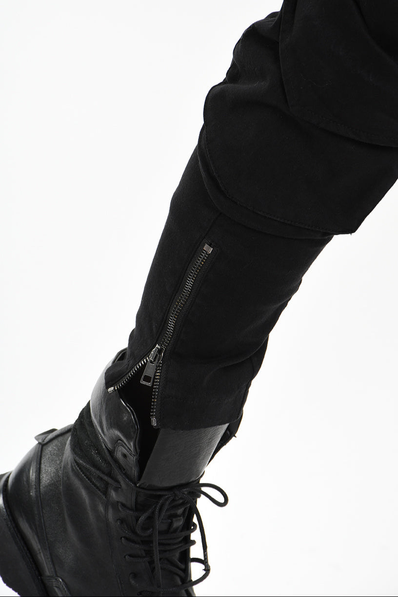 3B M1101 TROUSER Regular Gabardine Cotton Stretch Black MAN LA HAINE INSIDE US