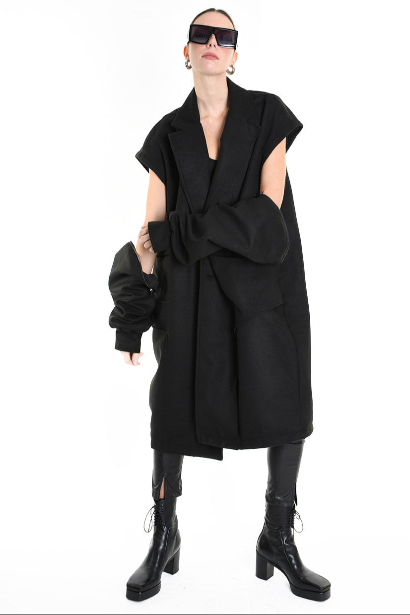 3B M1114 COAT Over Cloth UNISEX Black LA HAINE INSIDE US