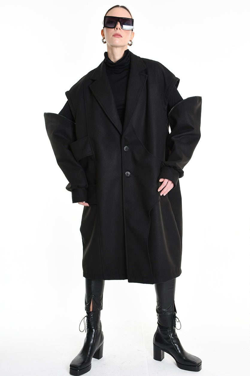 3B M1114 COAT Over Cloth UNISEX Black LA HAINE INSIDE US