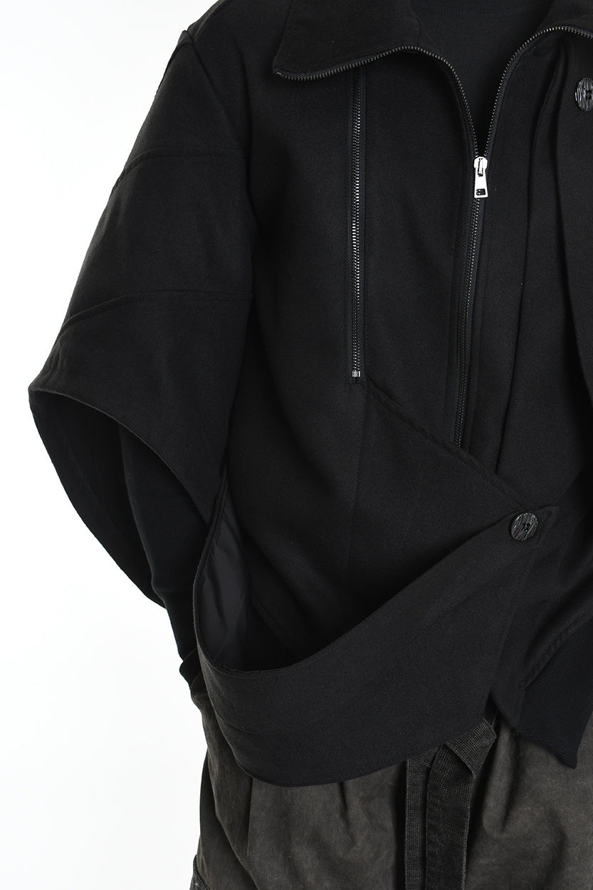 3B M1115 SPORT JACKET Over Cloth UNISEX D Black LA HAINE INSIDE US