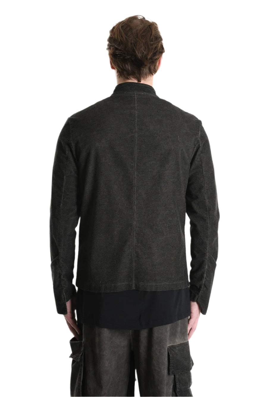 3B M1116 JACKET Regular Fit in Cold-Dyed Velvet, Mud Brown. LA HAINE INSIDE US