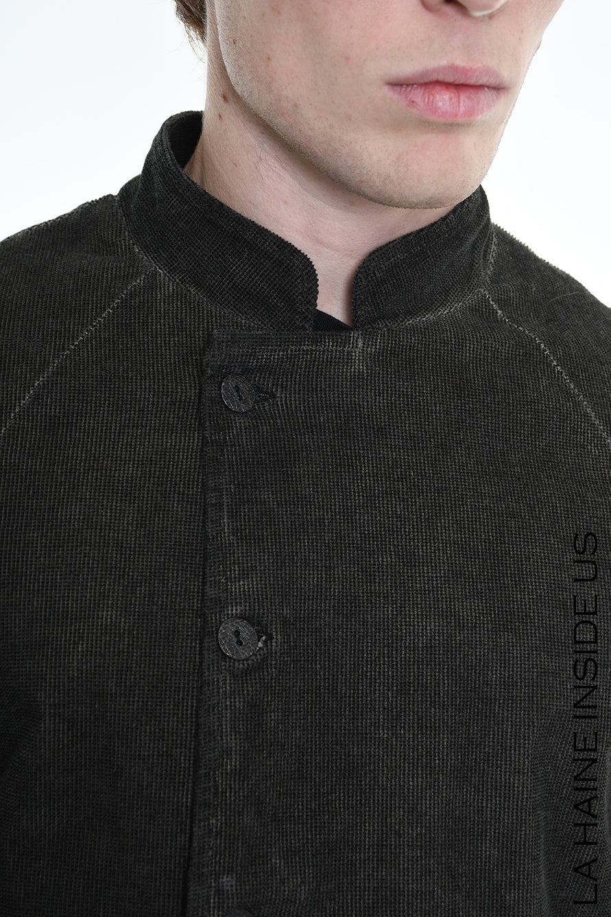 3B M1116 JACKET Regular Fit in Cold-Dyed Velvet, Mud Brown. LA HAINE INSIDE US