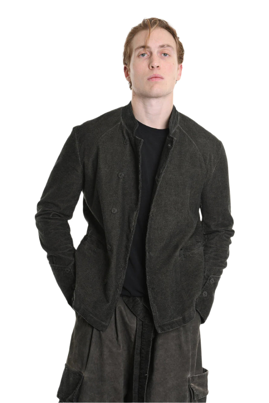 3B M1116 JACKET Regular Fit in Cold-Dyed Velvet, Mud Brown. LA HAINE INSIDE US