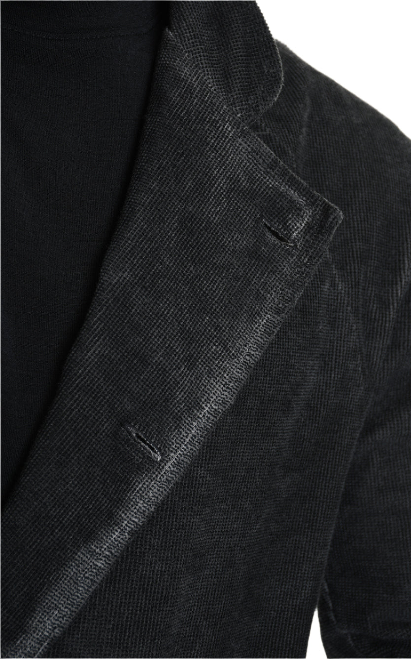 3B M1116 JACKET Regular Fit in Cold-Dyed Velvet, Black. LA HAINE INSIDE US