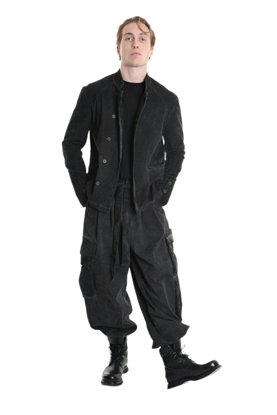 3B M1116 JACKET Regular Fit in Cold-Dyed Velvet, Black. LA HAINE INSIDE US