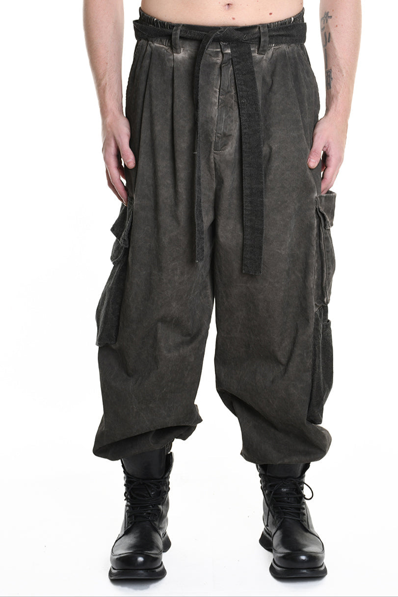3B M1117 TROUSER Over Cotton Stretch & Velvet Dyed Cold Mud MAN LA HAINE INSIDE US