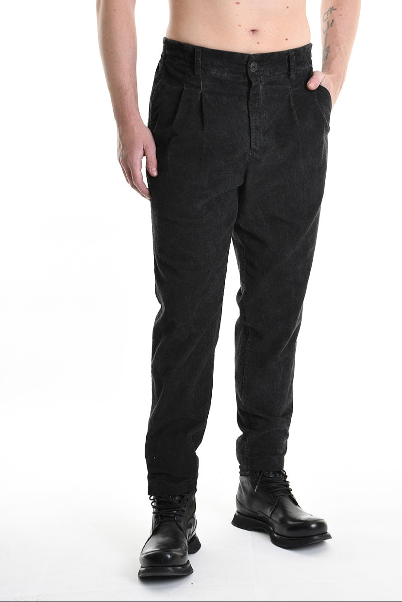3B M1118 TROUSER Regular Velvet Dyed Cold Black MAN TEPHRA