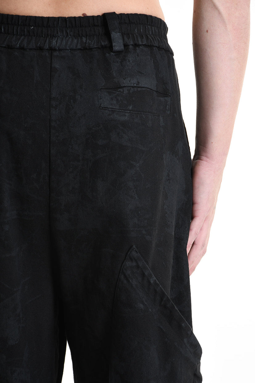 3B M1121 TROUSER Over Bull Stretch Coated Black MAN LA HAINE INSIDE US