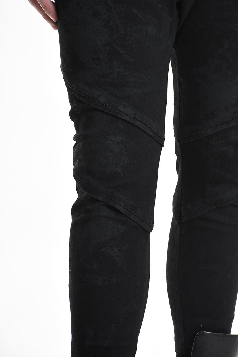 3B M1123 TROUSER Skinny Bull Stretch Coated Black MAN LA HAINE INSIDE US