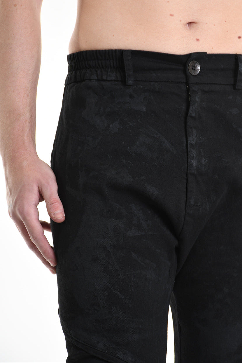 3B M1123 TROUSER Skinny Bull Stretch Coated Black MAN LA HAINE INSIDE US