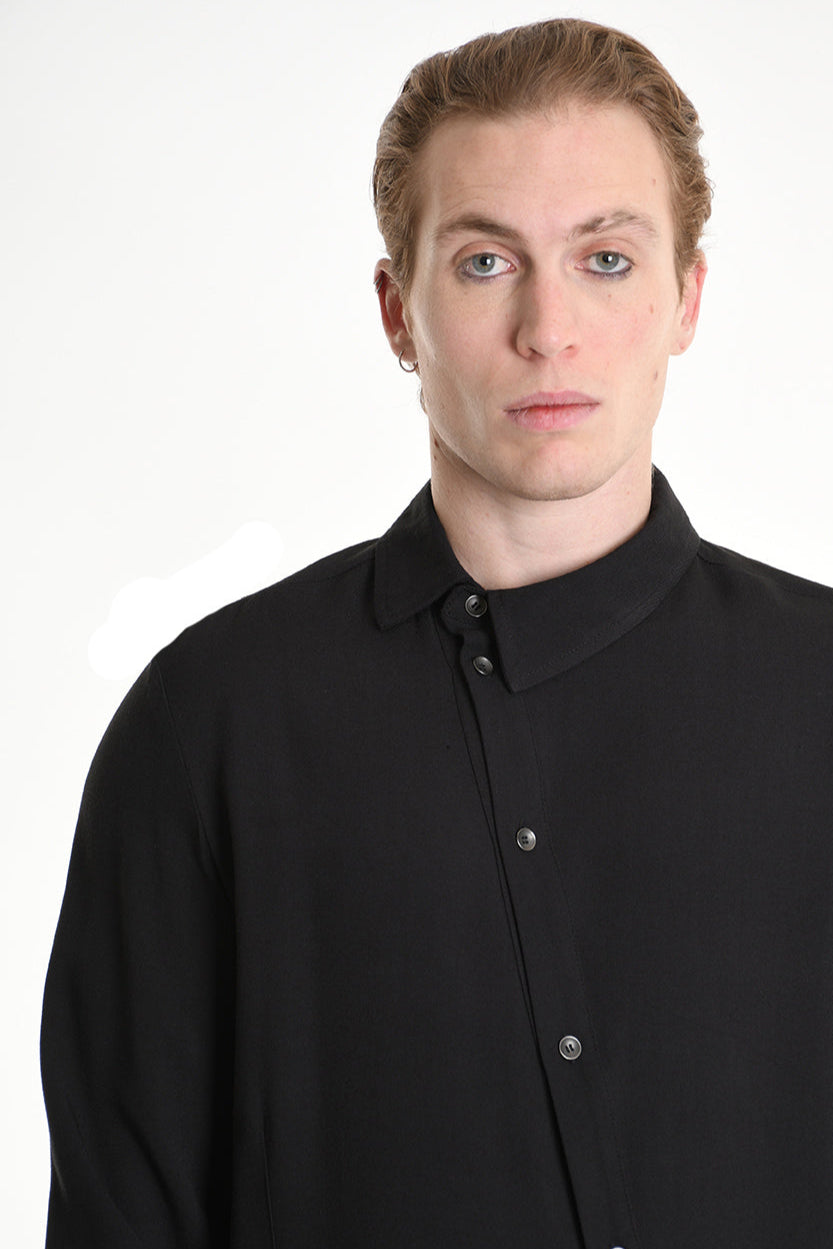 3B M1127 SHIRT Regular Viscose Black LA HAINE INSIDE US