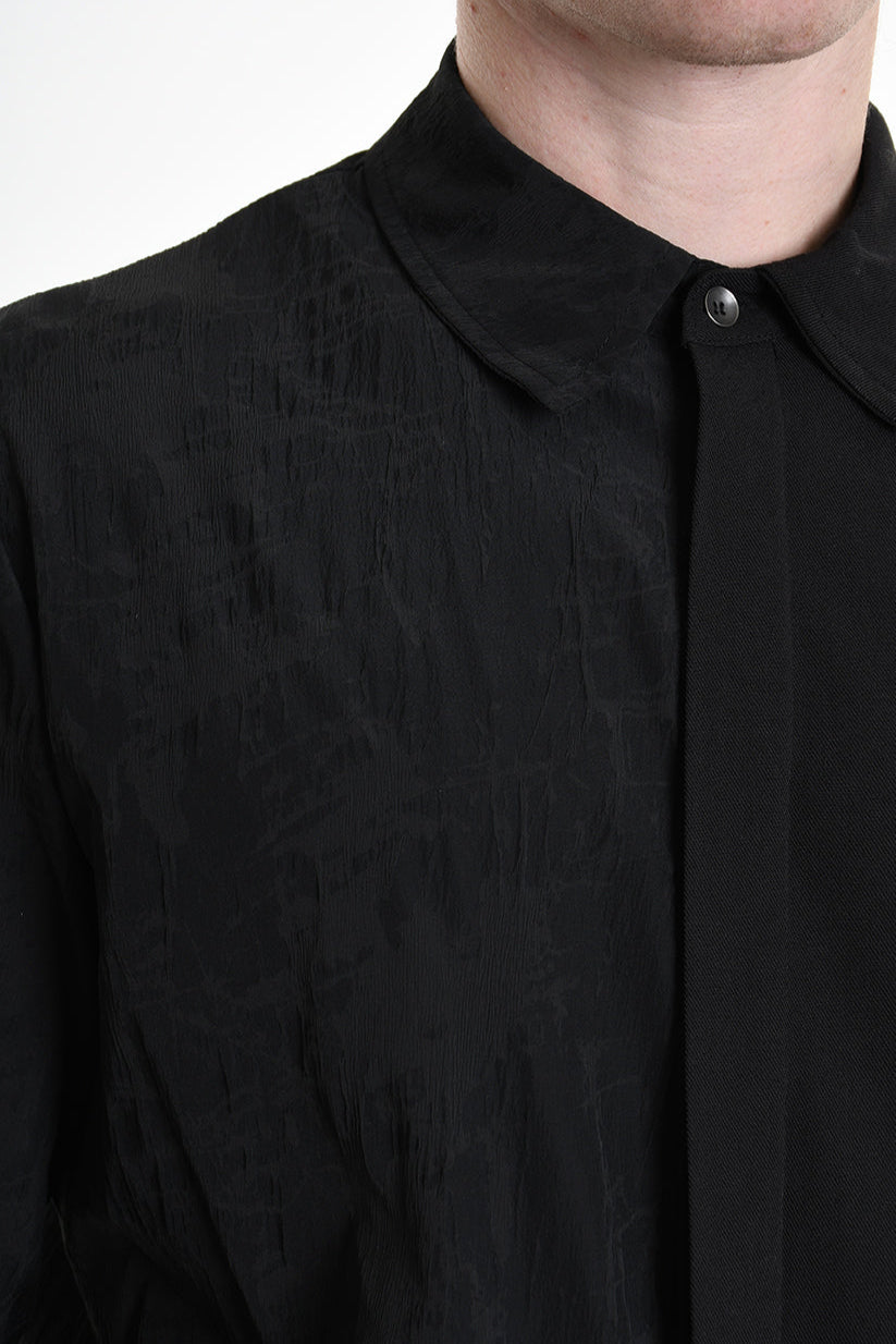 3B M1128 SHIRT Regular Long Viscose & Nylon Jacquard Black LA HAINE INSIDE US