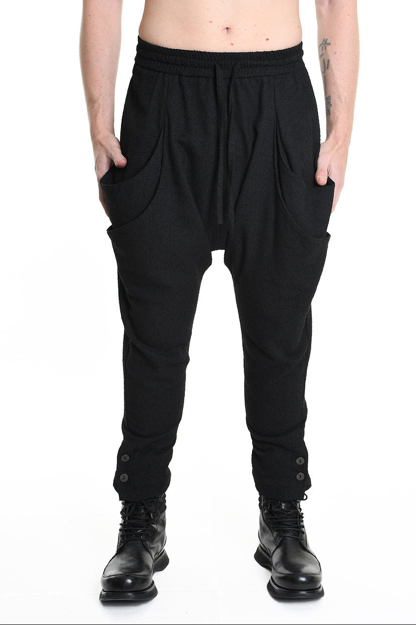 3B M1131 TROUSER Comfort Boucle Black MAN LA HAINE INSIDE US