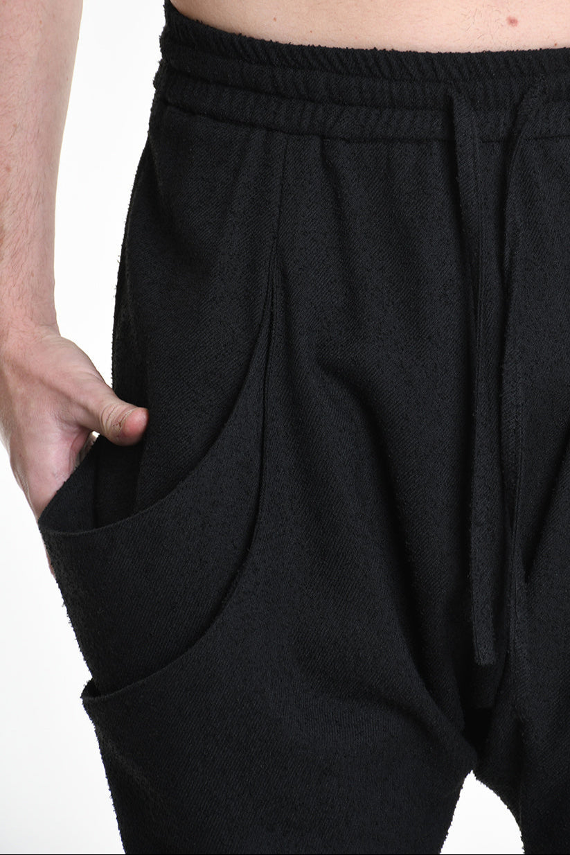 3B M1131 TROUSER Comfort Boucle Black MAN LA HAINE INSIDE US