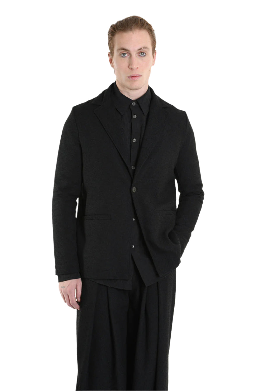 3B M1133 BLAZER Regular Fit in Bouclé, Black. LA HAINE INSIDE US