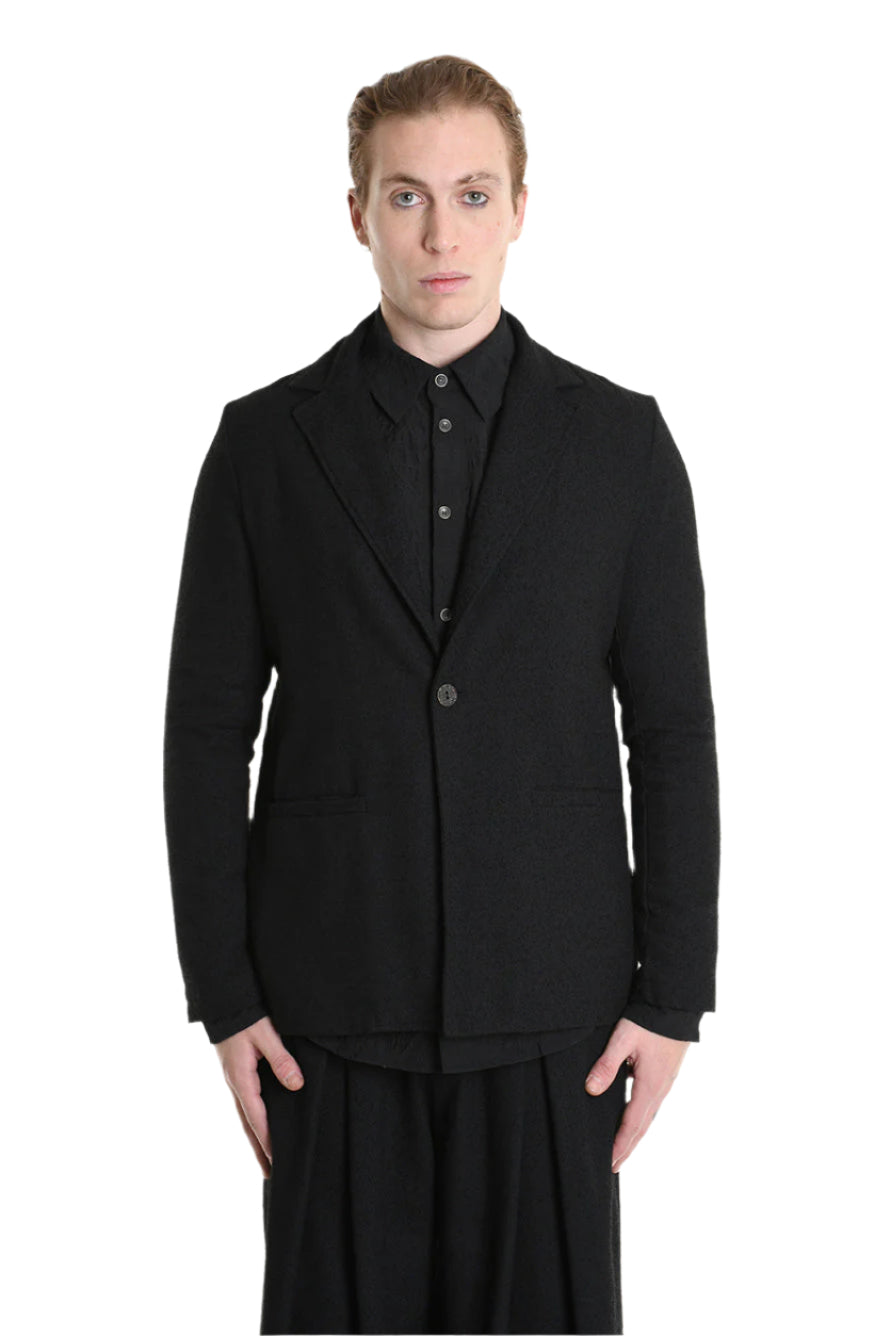 3B M1133 BLAZER Regular Fit in Bouclé, Black. LA HAINE INSIDE US