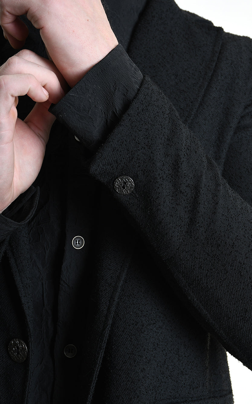 3B M1133 BLAZER Regular Fit in Bouclé, Black. LA HAINE INSIDE US