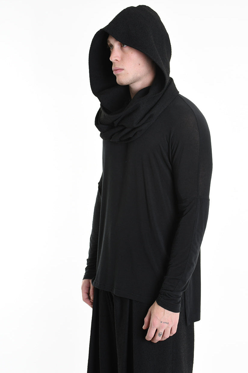 3B M1135 SCARF Hood Boucle Black UNISEX LA HAINE INSIDE US