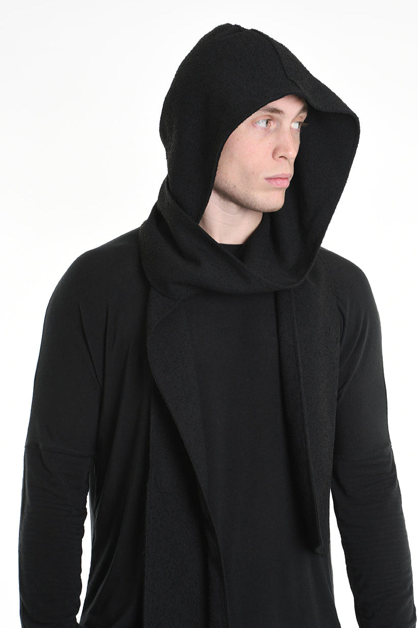 3B M1135 SCARF Hood Boucle Black UNISEX LA HAINE INSIDE US