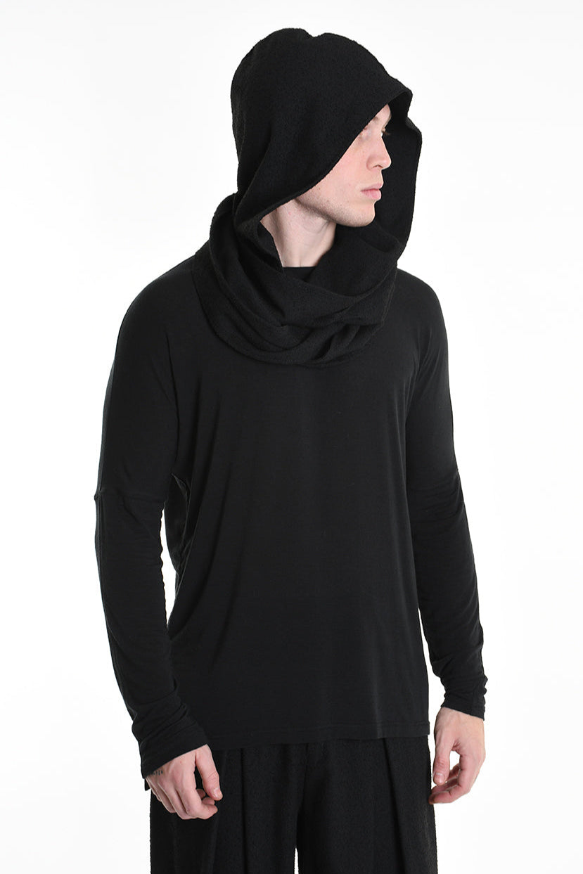 3B M1135 SCARF Hood Boucle Black UNISEX LA HAINE INSIDE US