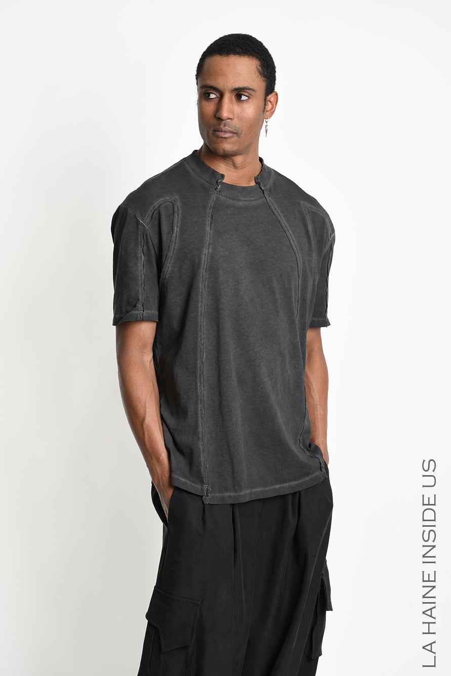 3B M1295 T-SHIRT Oversize Cotton Dyed Cold Grey