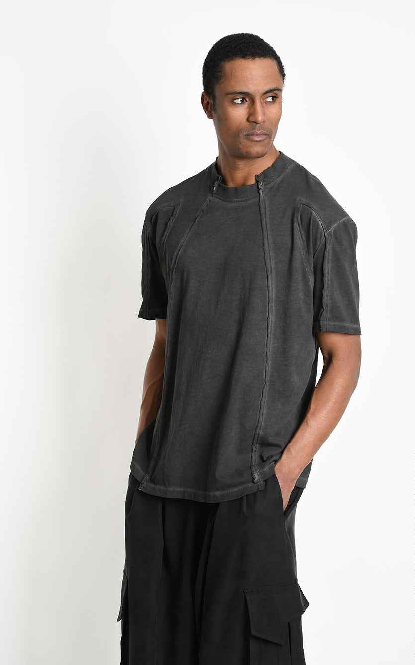 3B M1295 T-SHIRT Oversize Cotton Dyed Cold Grey