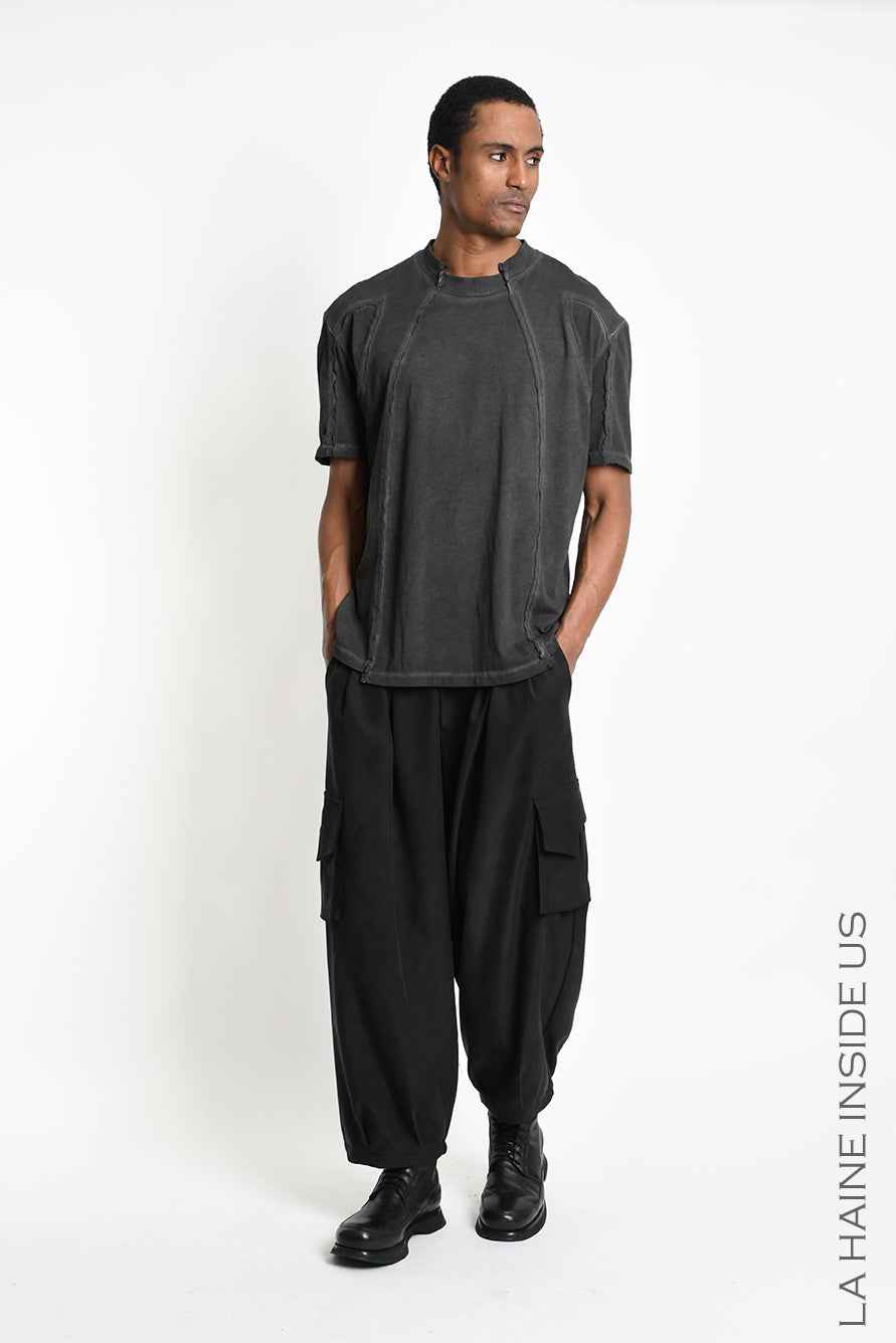 3B M1295 T-SHIRT Oversize Cotton Dyed Cold Grey