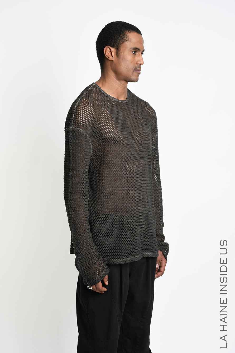3B M1321 SWEATER Oversize Net Dyed Cold Mud