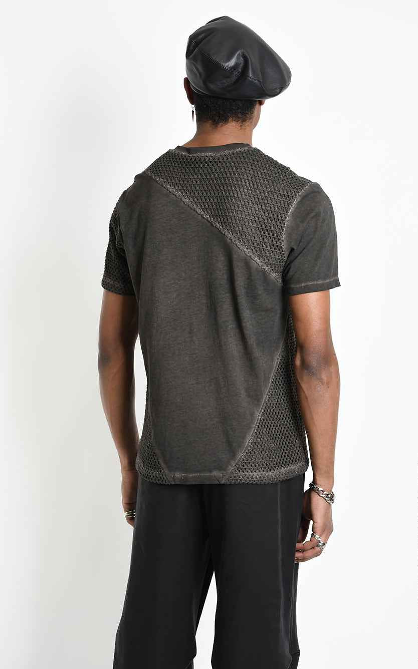 3B M1322 T-SHIRT Regular Meshcore Dyed Cold Mud