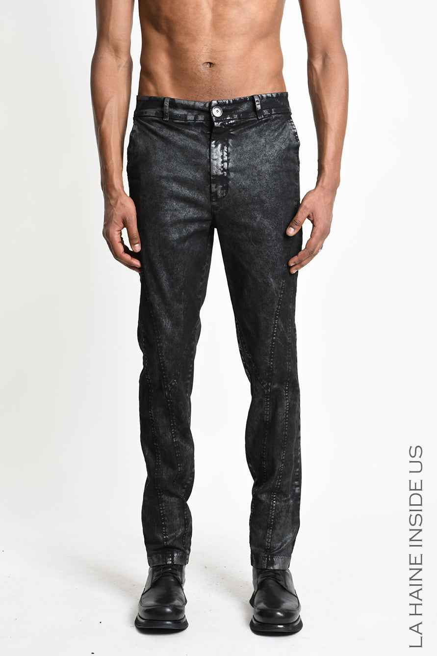 3B M1326 TROUSER Regular Skinny Cotton Coated Black