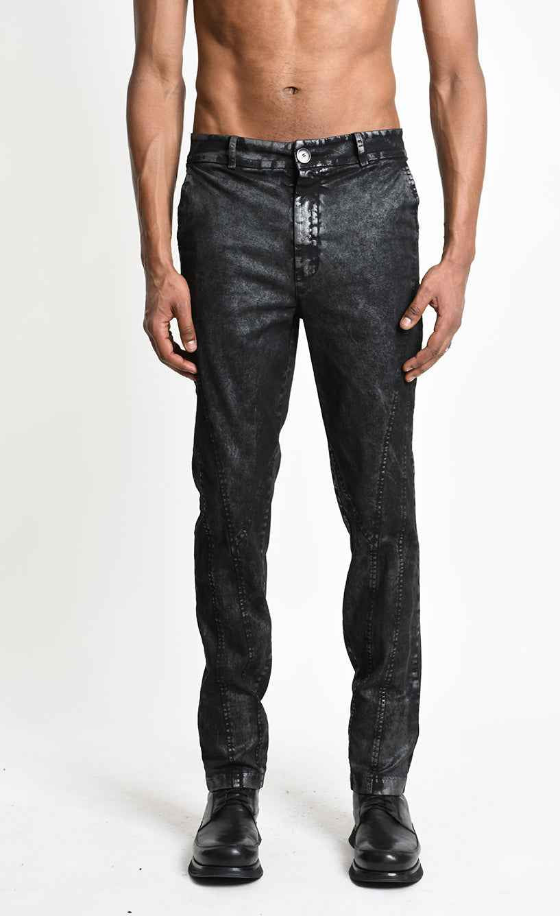 3B M1326 TROUSER Regular Skinny Cotton Coated Black
