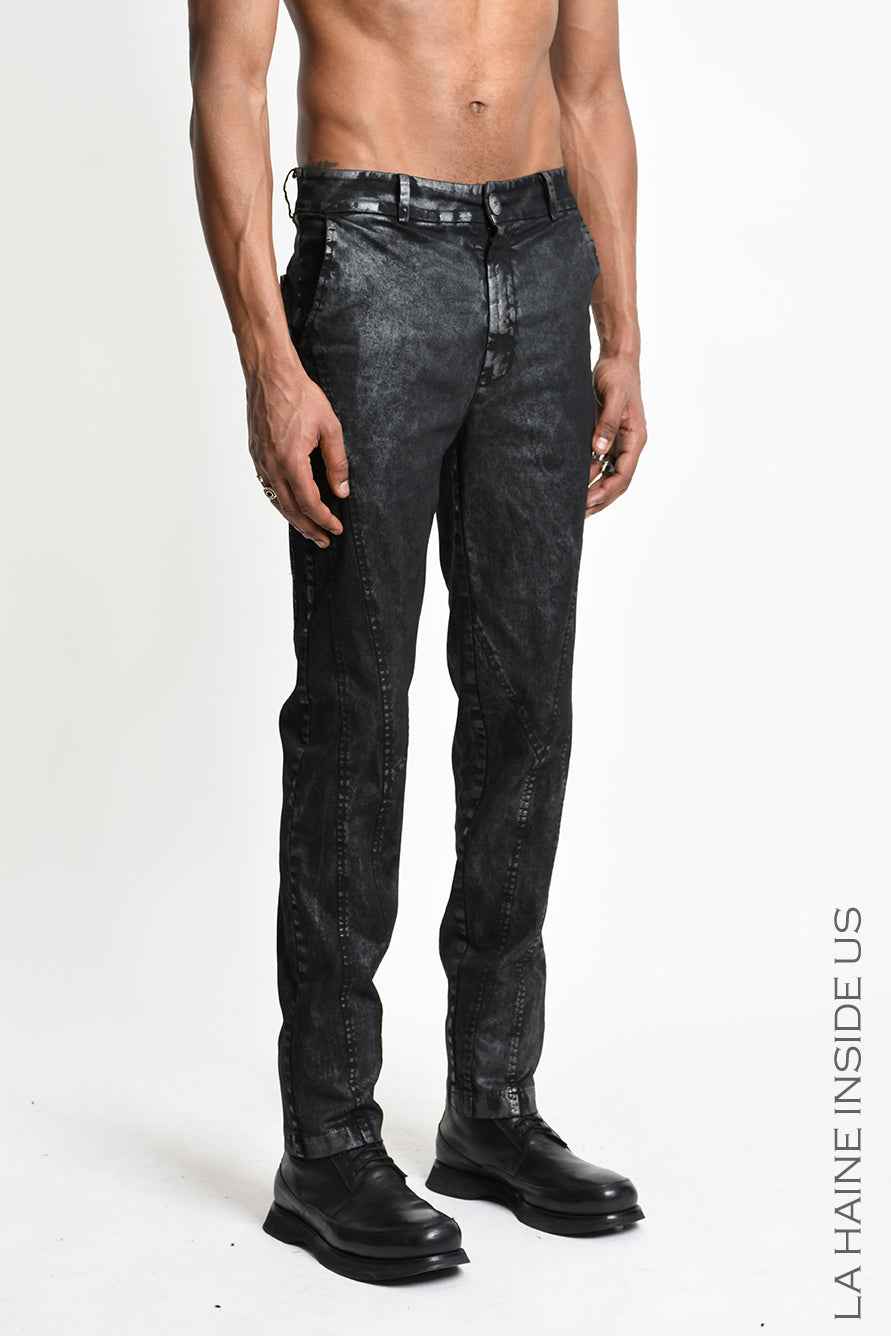 3B M1326 TROUSER Regular Skinny Cotton Coated Black