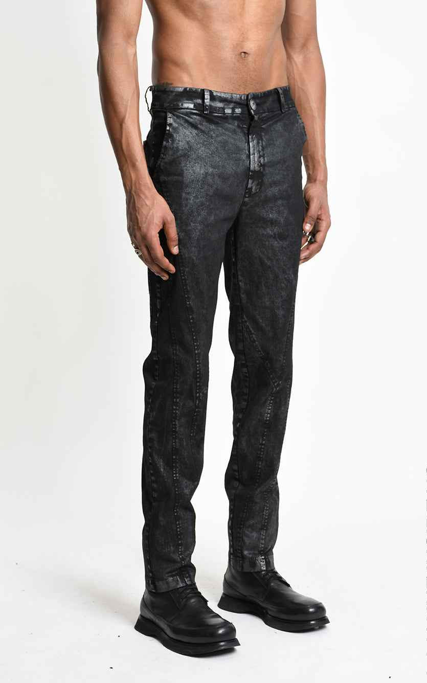 3B M1326 TROUSER Regular Skinny Cotton Coated Black