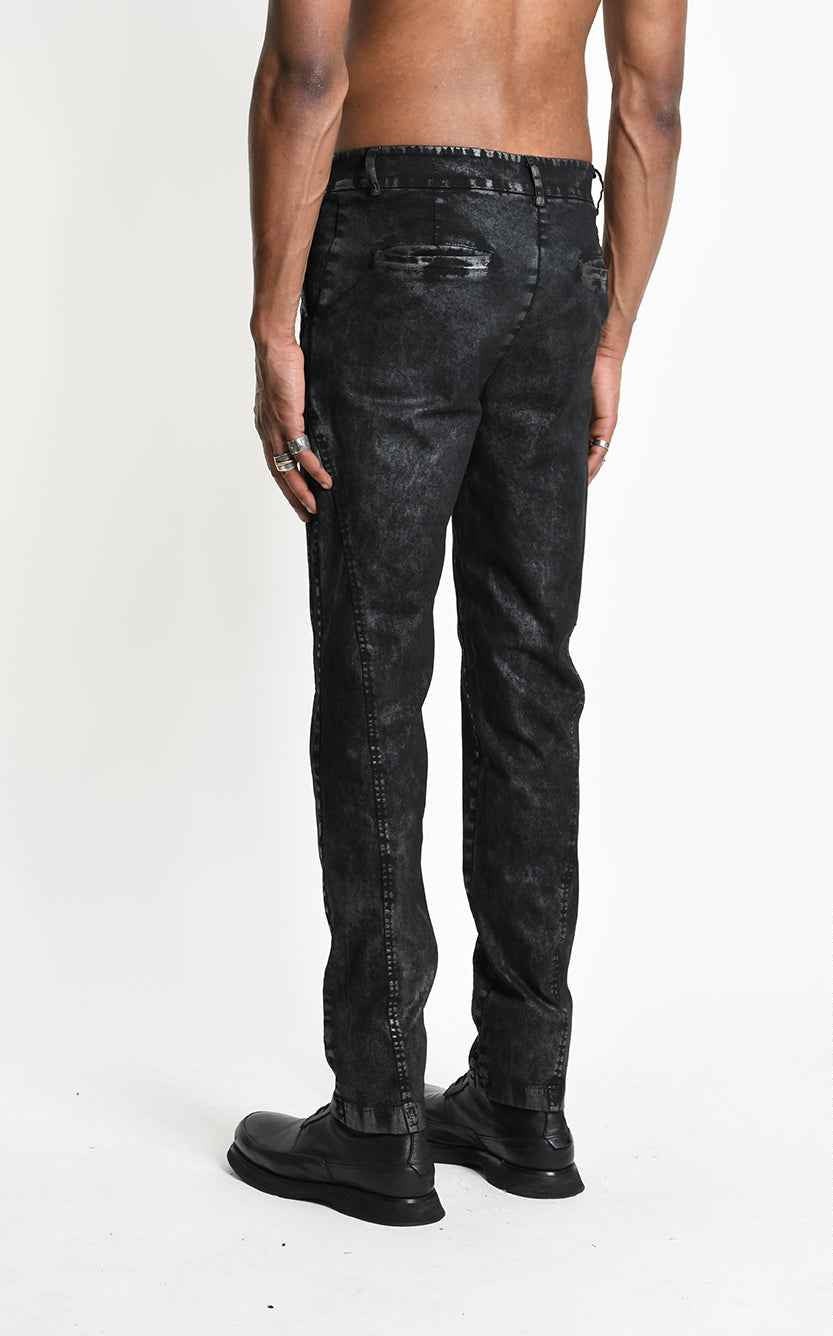 3B M1326 TROUSER Regular Skinny Cotton Coated Black