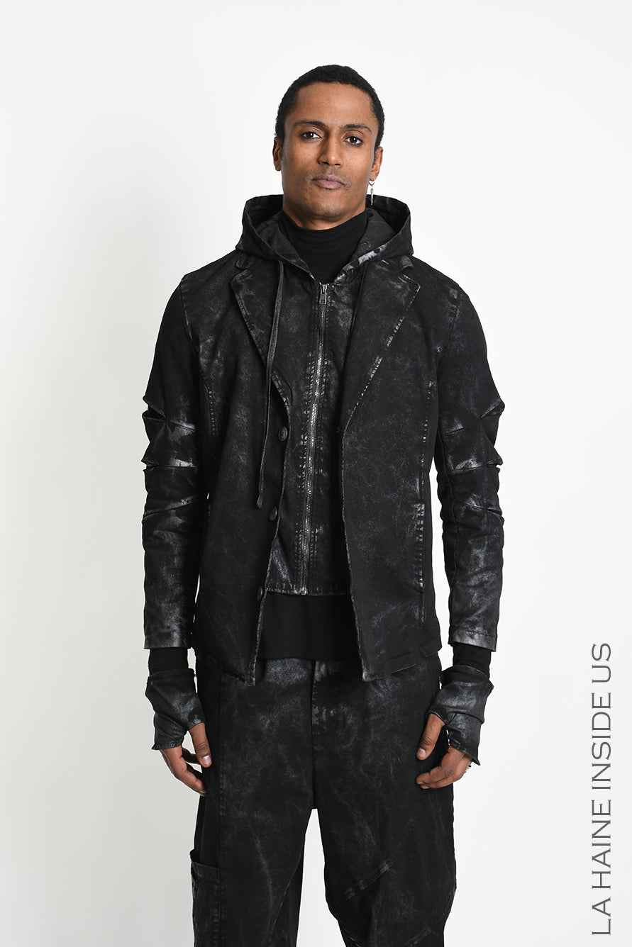 3B M1328 JACKET Blazer Regular Cotton Coated Black