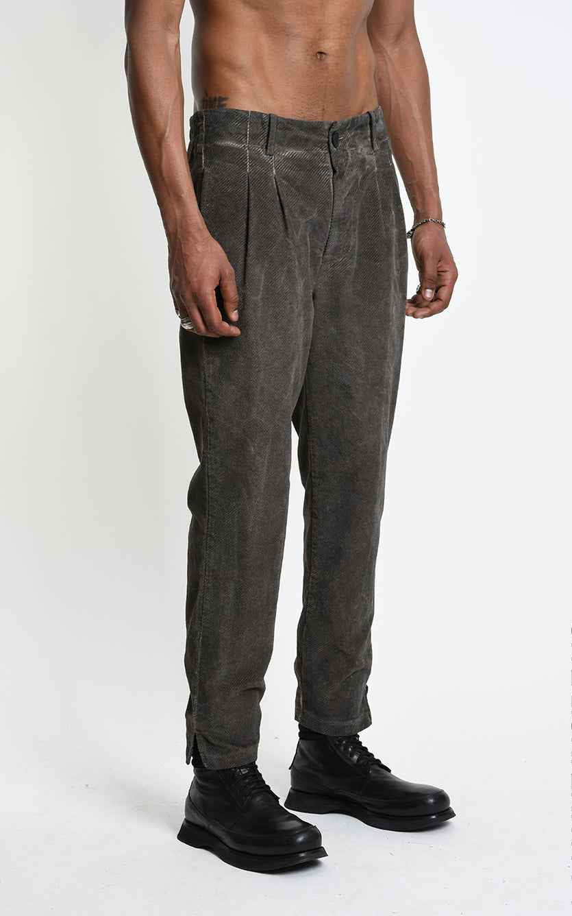 3B M1331 TROUSERS Regular-fit Cold-Dyed Velvet Mud