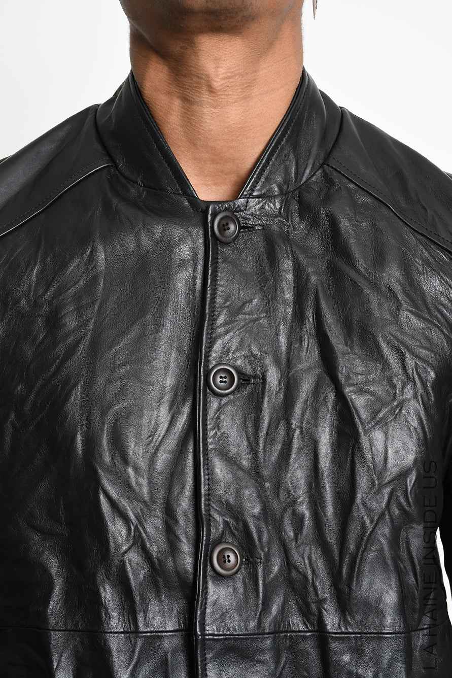 3B M1360 SPORT JACKET Regular Vegetable Leather Crumpled Black