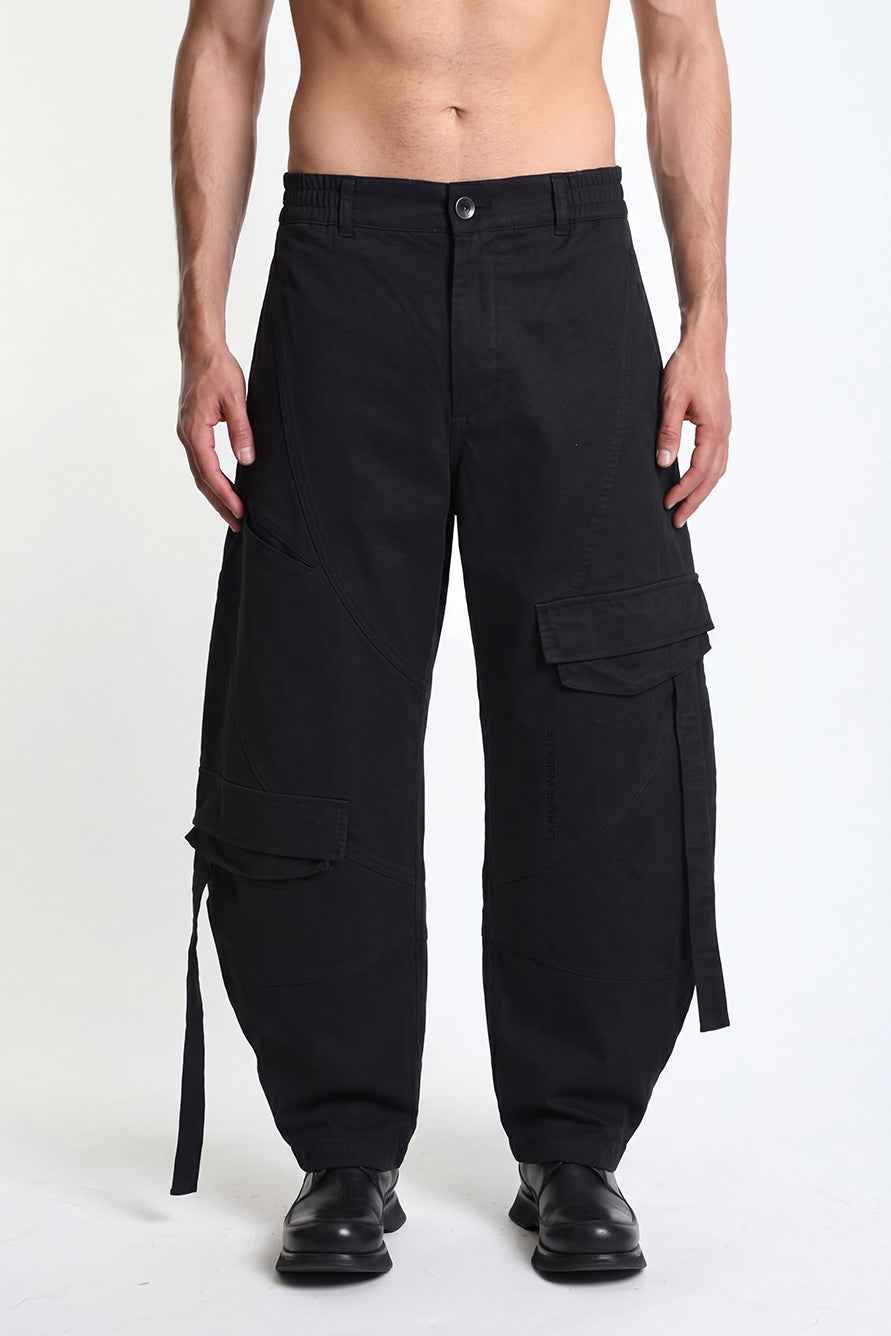 3B M1376 CARGO Over Balloon Cotton Dyed Hot Black