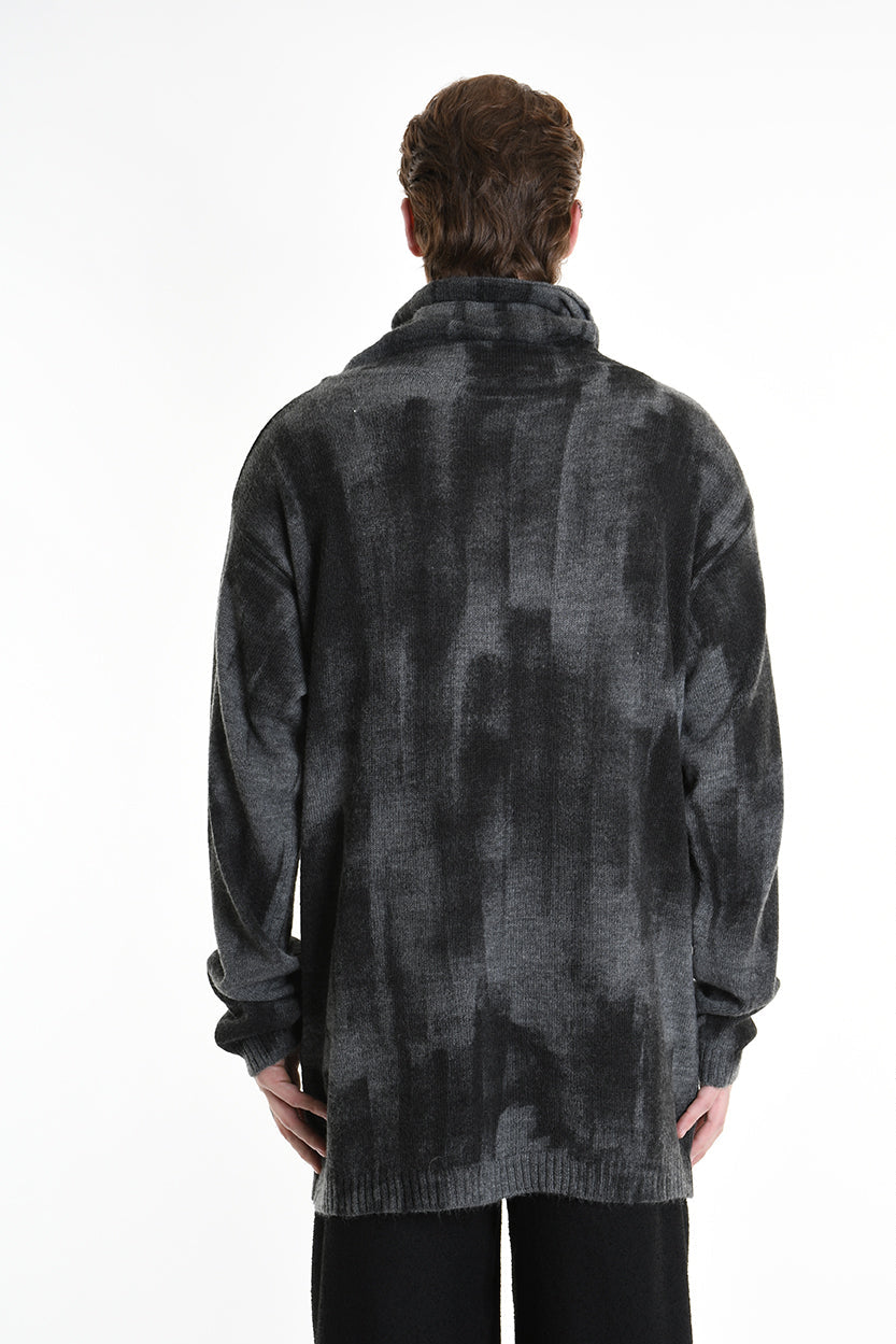 3K M1195 LONG COMFORT KNITWEAR Gauge 7 with Roller Treatment Black LA HAINE INSIDE US